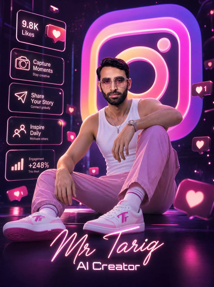 Neon AI Creator Poster - AI image template preview