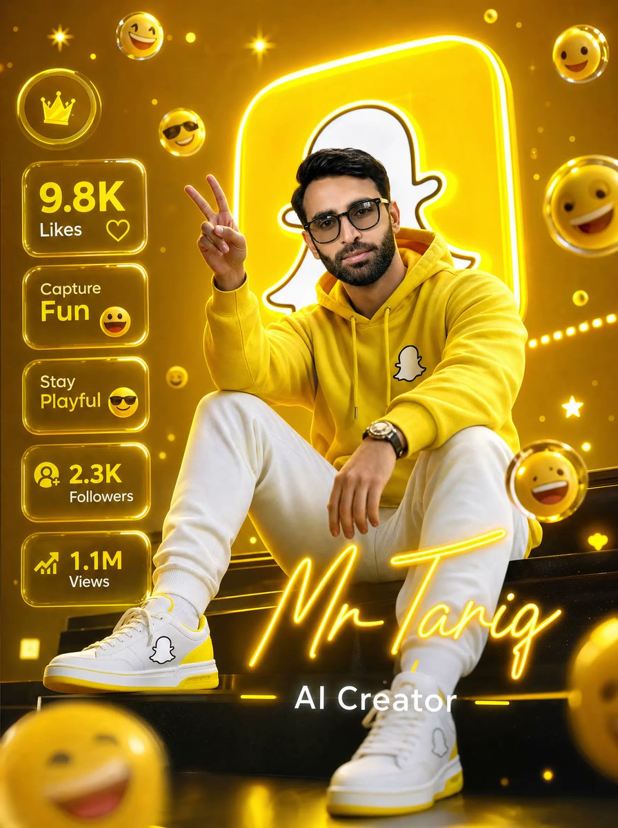 Golden Snapchat Creator Poster - AI image template preview