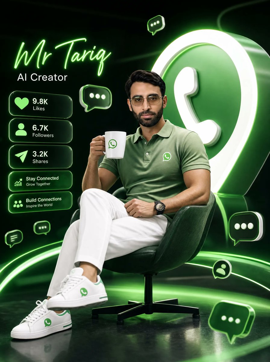 Neon WhatsApp AI Creator Poster - AI image template preview