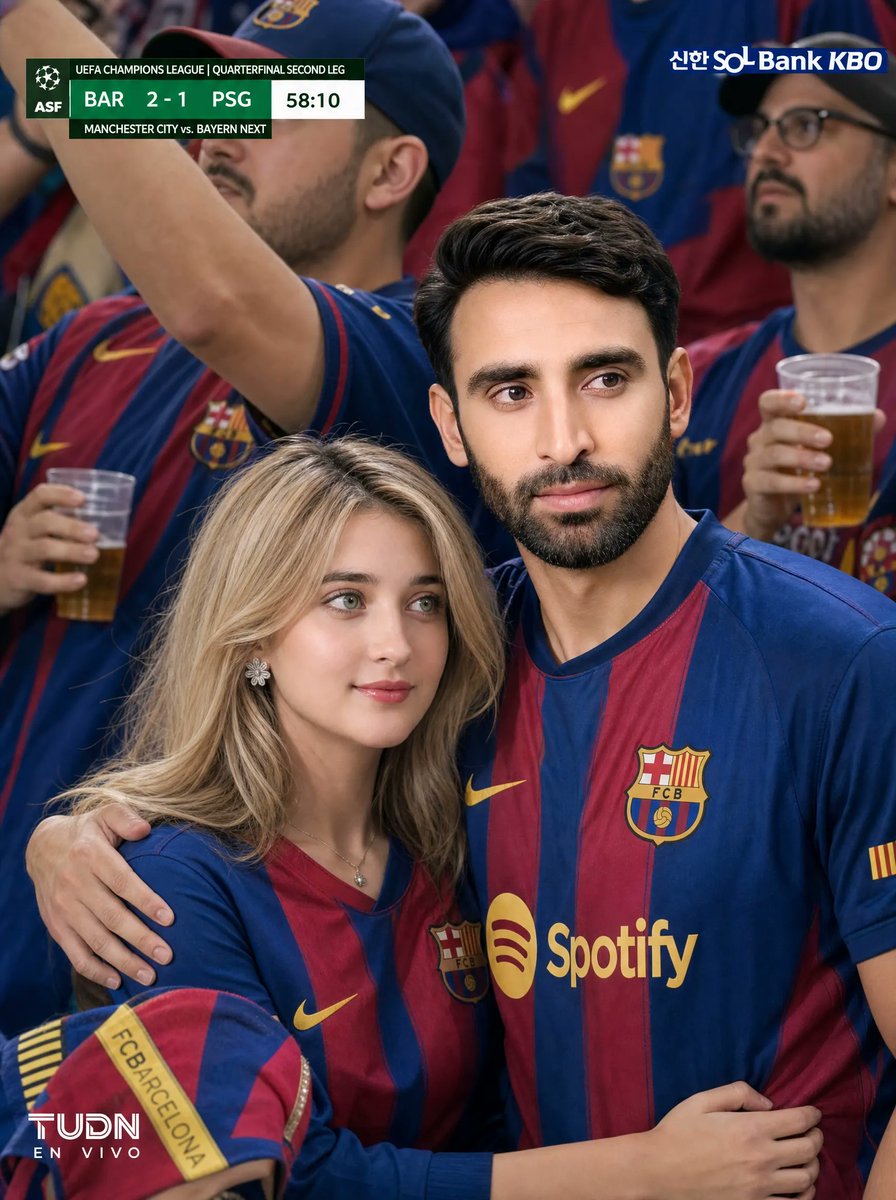 Barcelona Fans Stadium Broadcast Photo - AI image template preview