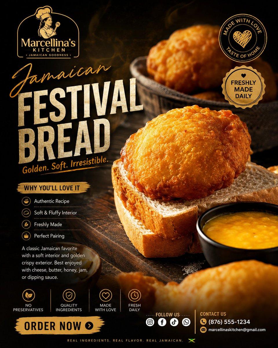 Luxury Jamaican Festival Bread Poster - AI image template preview