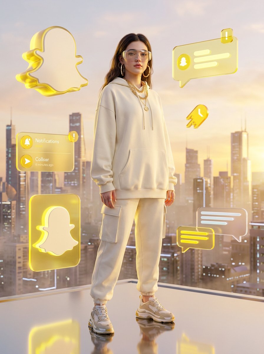 Luxury Snapchat Neon Fashion Portrait - AI image template preview