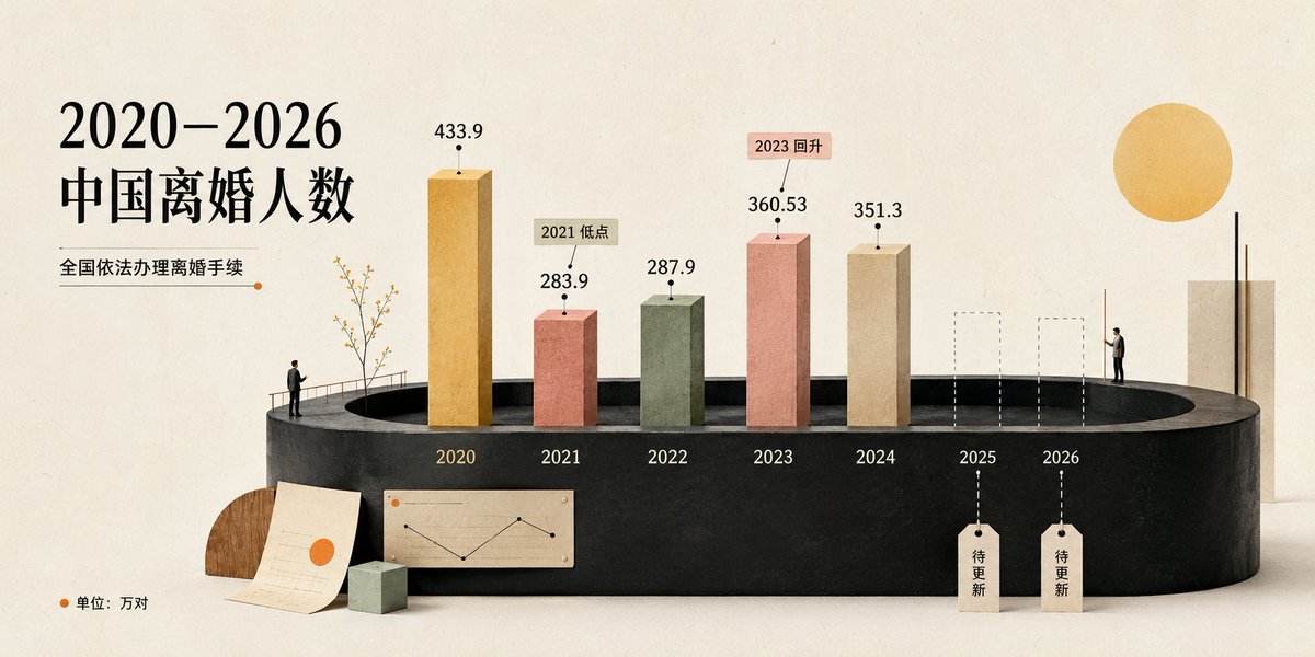 China Divorce Data 3D Infographic - AI image template preview