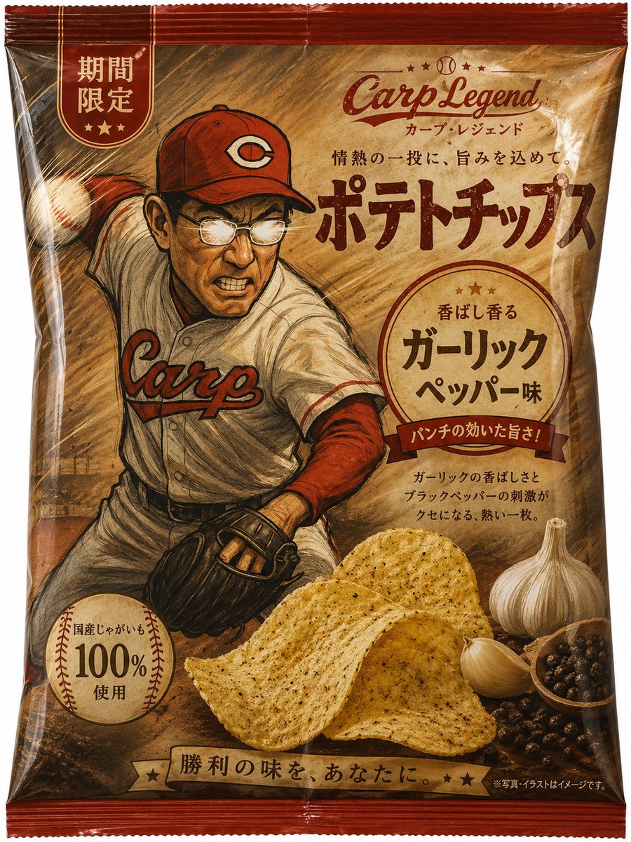 Baseball Garlic Pepper Chips Bag - AI image template preview