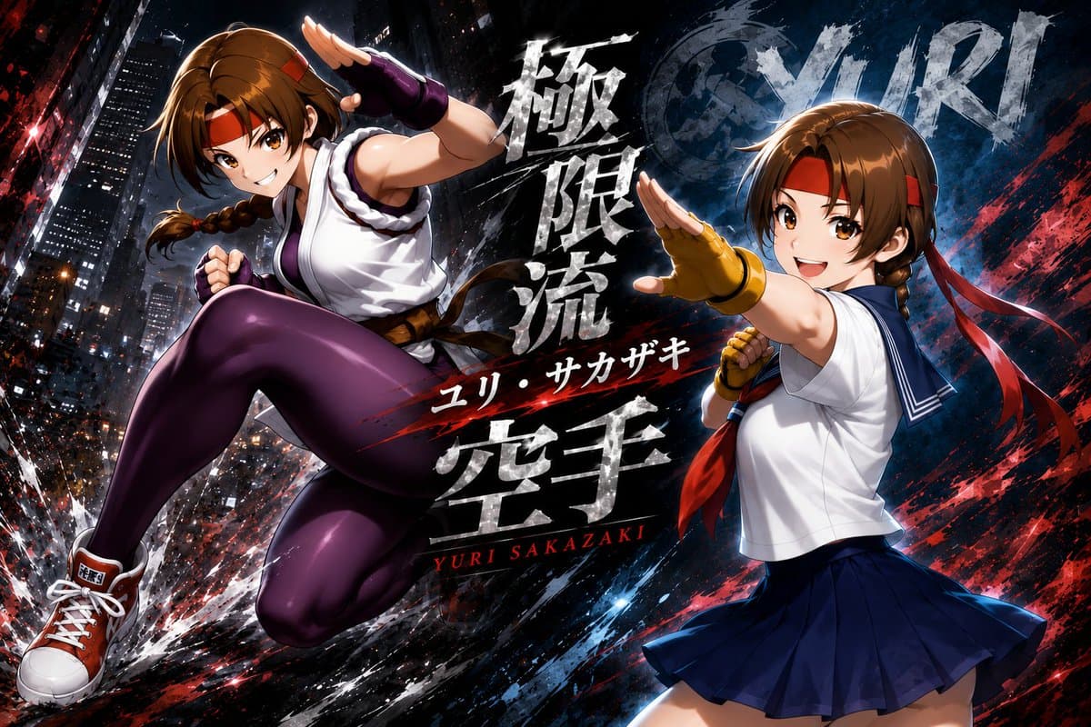 Yuri Sakazaki Anime Battle Poster - AI image template preview