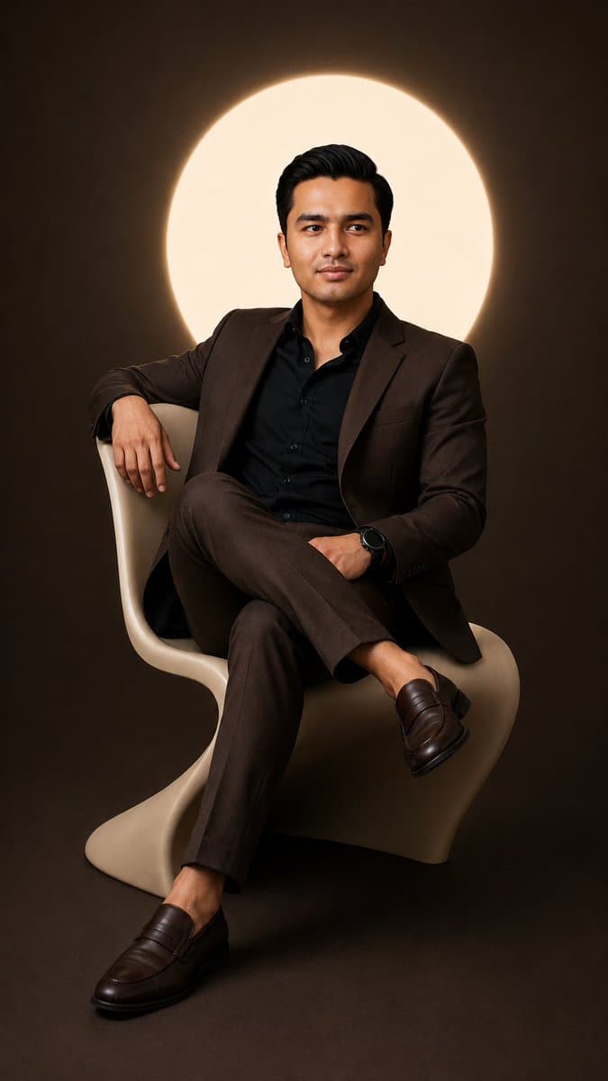 Cinematic Studio Suit Portrait - AI image template preview