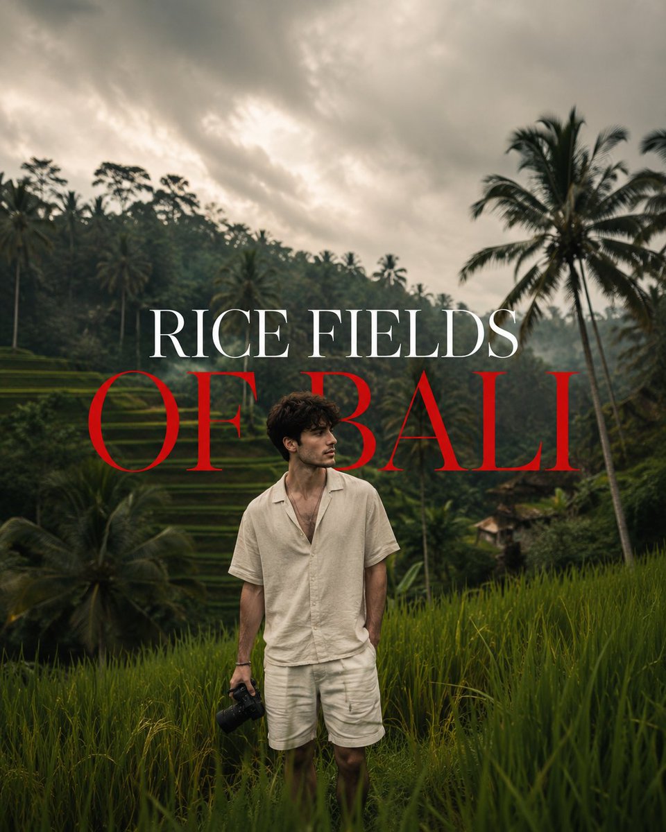 Bali Rice Field Photography - AI image template preview