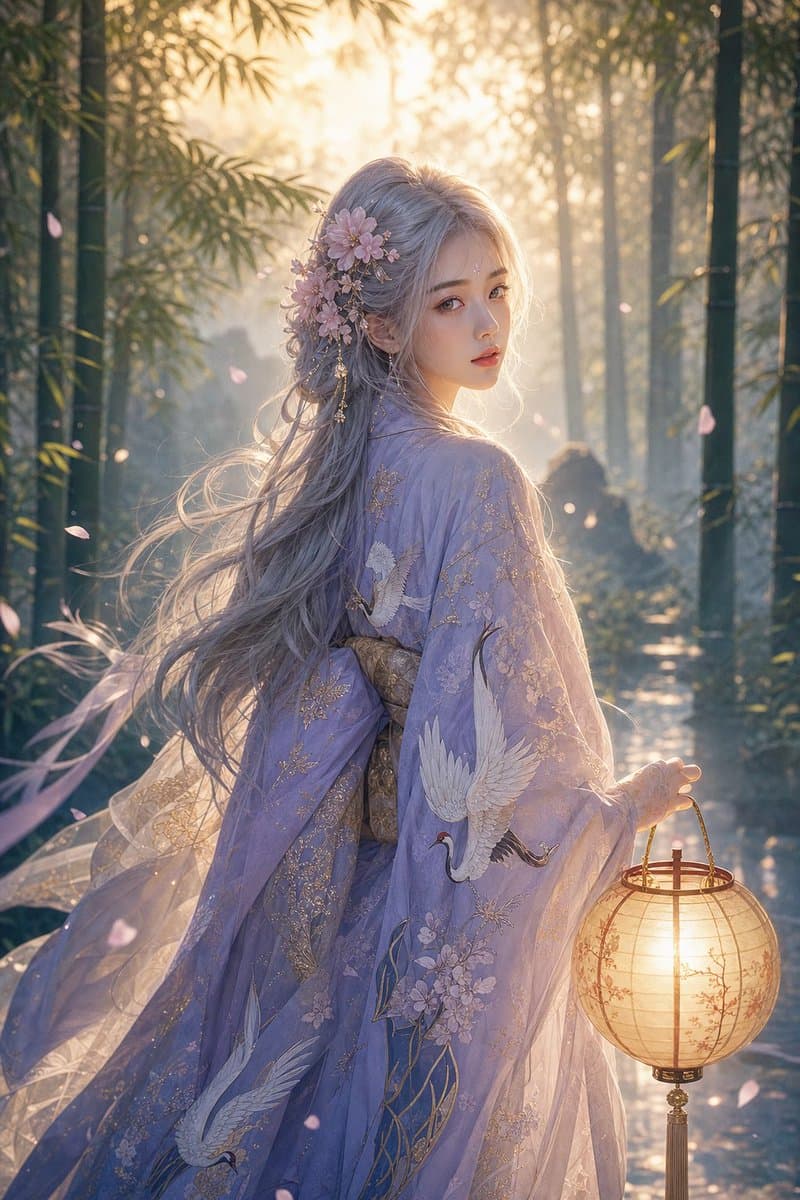 Serene East Asian Fantasy Portrait - AI image template preview