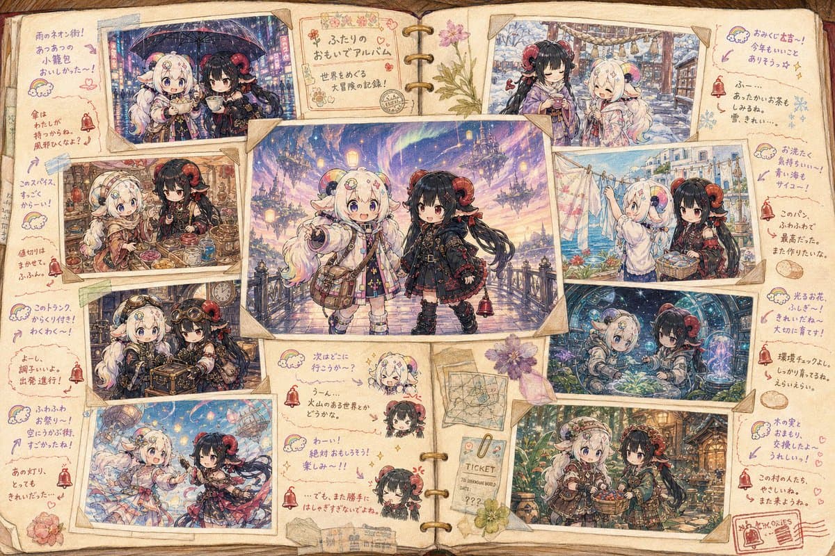 Character Memory Album Illustration - AI image template preview
