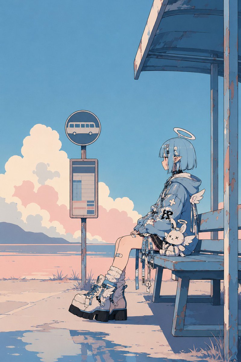 Minimalist Retro Anime Template - AI image template preview