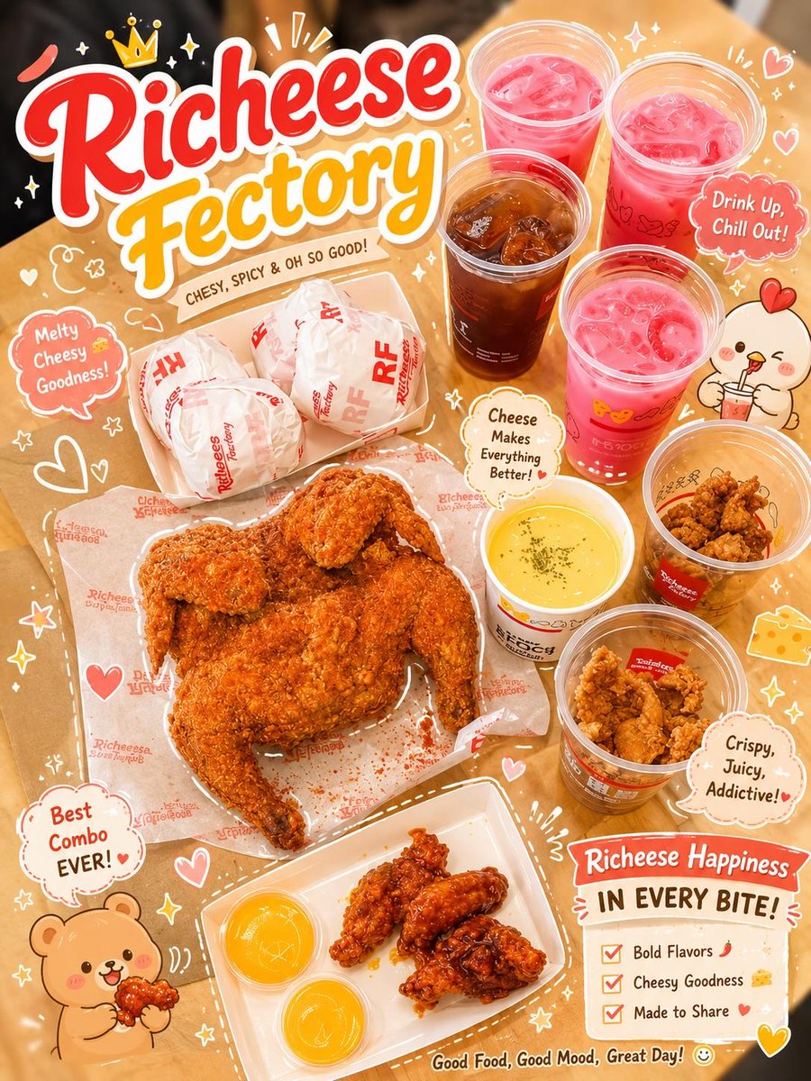 Kawaii Food Advertisement Poster - AI image template preview