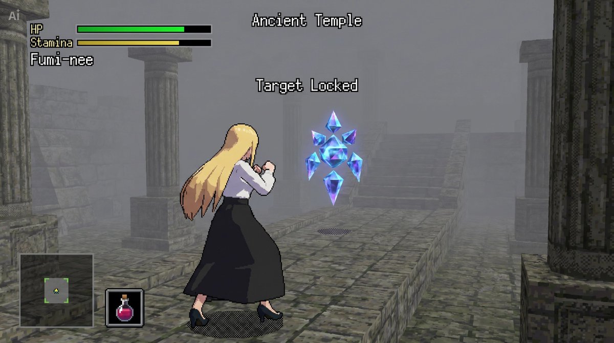32-bit Low Poly Action RPG Prompt - AI image template preview