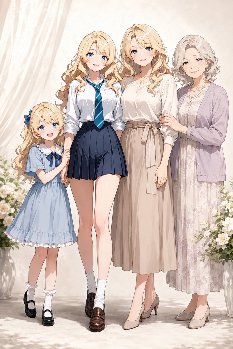 Four-Generation Family Portrait Prompt - AI image template preview