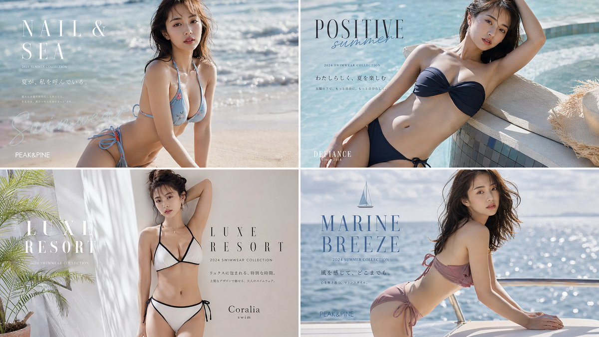 Fashion Magazine Swimwear Layout - AI image template preview