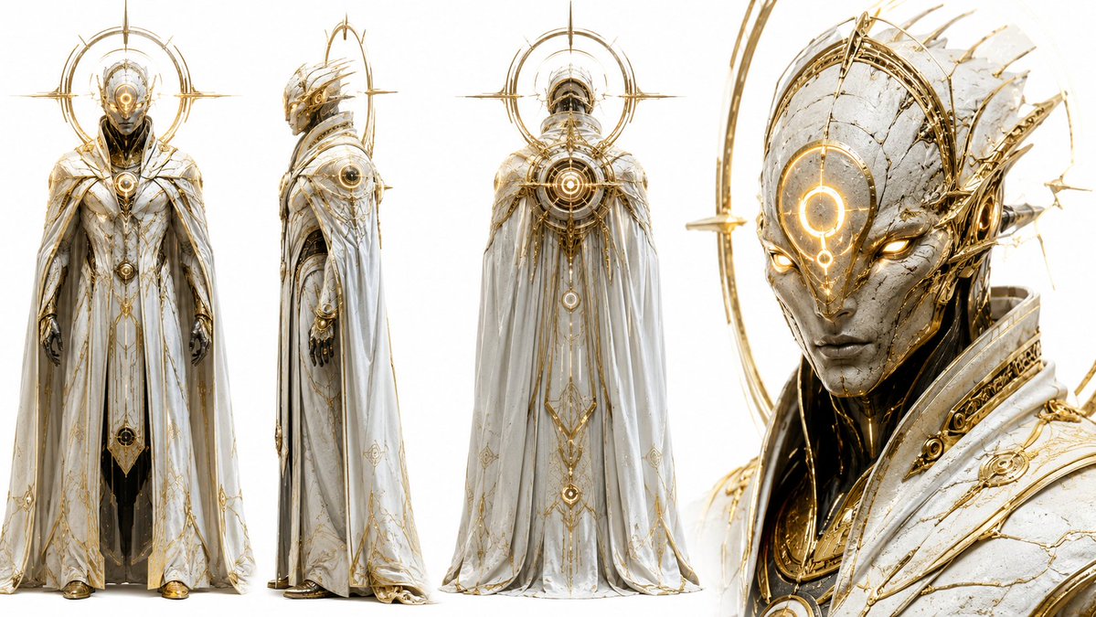 Sci-Fi Celestial Voyager Character Sheet - AI image template preview