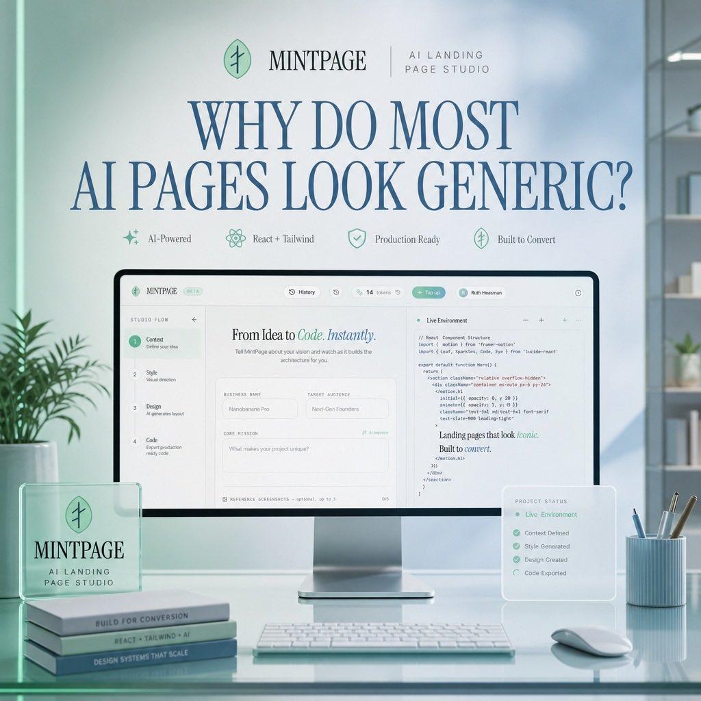 Mintpage AI Landing Page Hero - AI image template preview