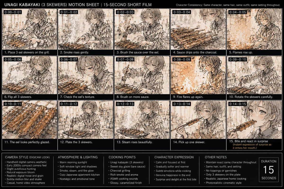 Unagi Kabayaki Motion Sheet - AI image template preview