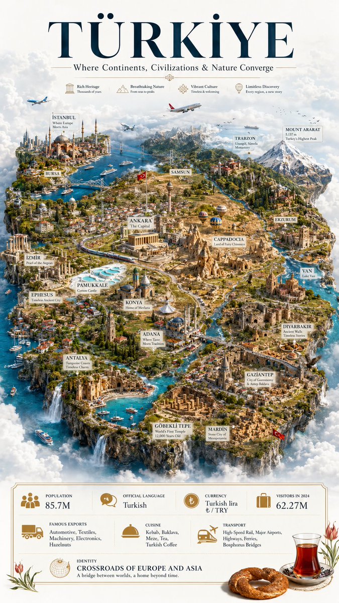 Türkiye Floating Island Travel Poster - AI image template preview