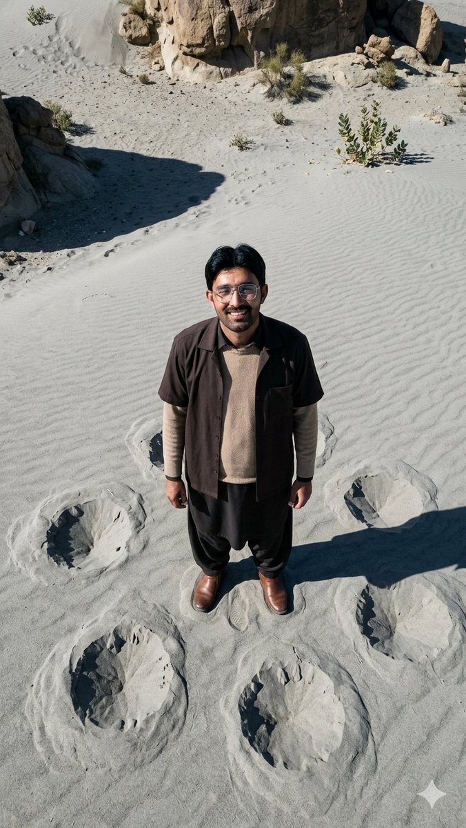 Top-Down Desert Footprint Portrait - AI image template preview