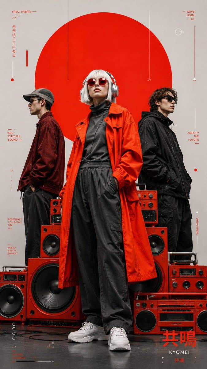 Avant-Garde Electronic Music Poster - AI image template preview