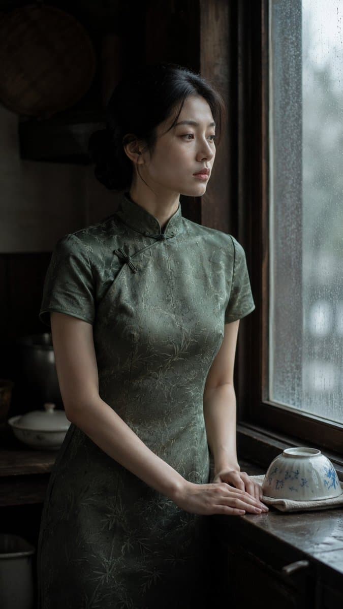 Rainy Day Kitchen Life Portrait - AI image template preview
