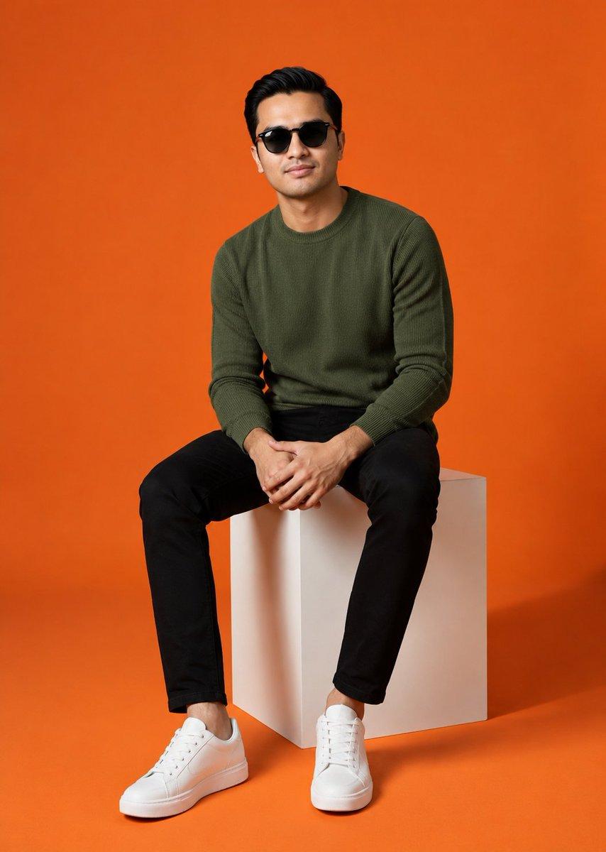 Minimalist Studio Fashion Shot - AI image template preview