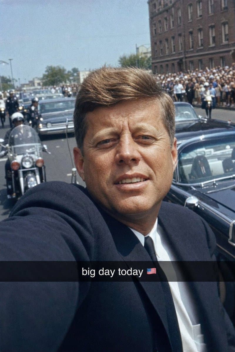 Historical Figure Snapchat Selfie - AI image template preview