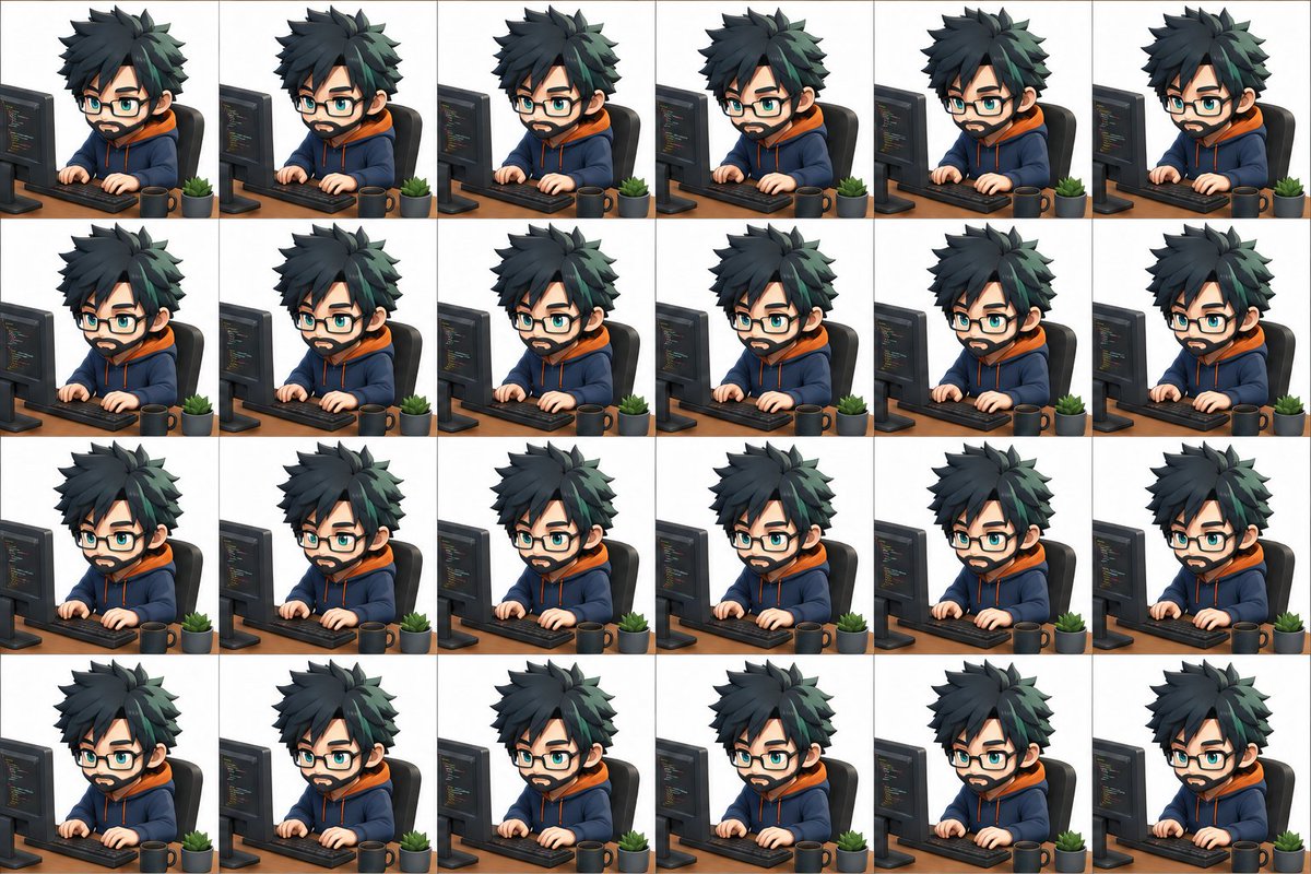 3D Chibi Sprite Sheet Generator - AI image template preview
