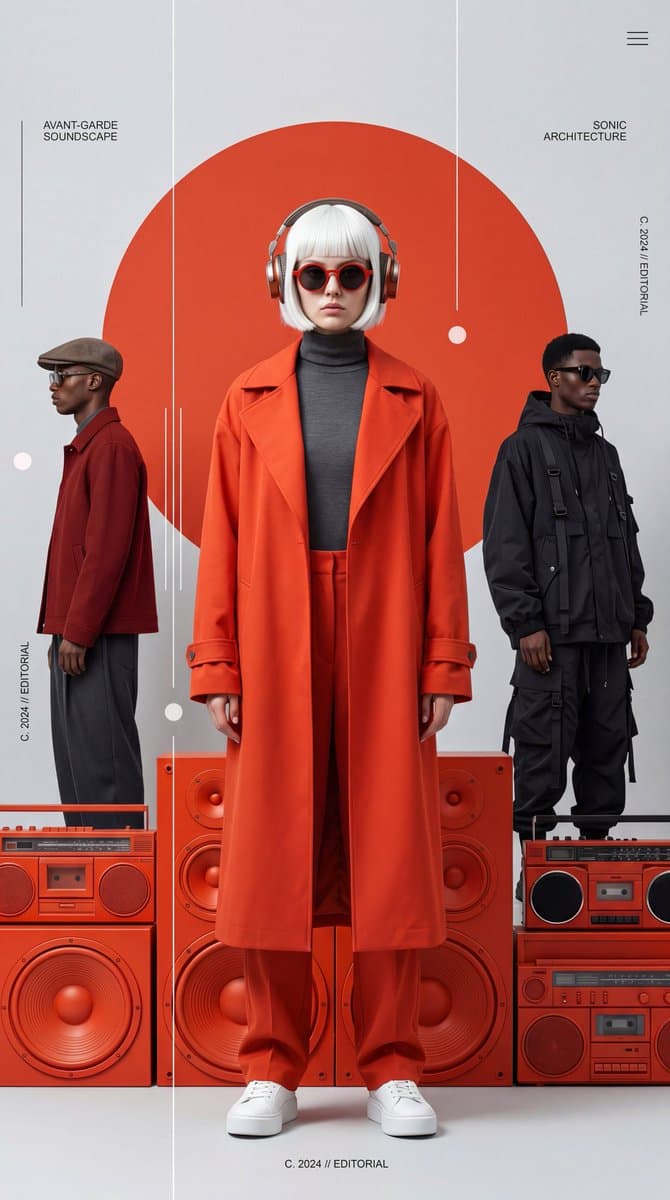 Avant-Garde Electronic Music Poster - AI image template preview