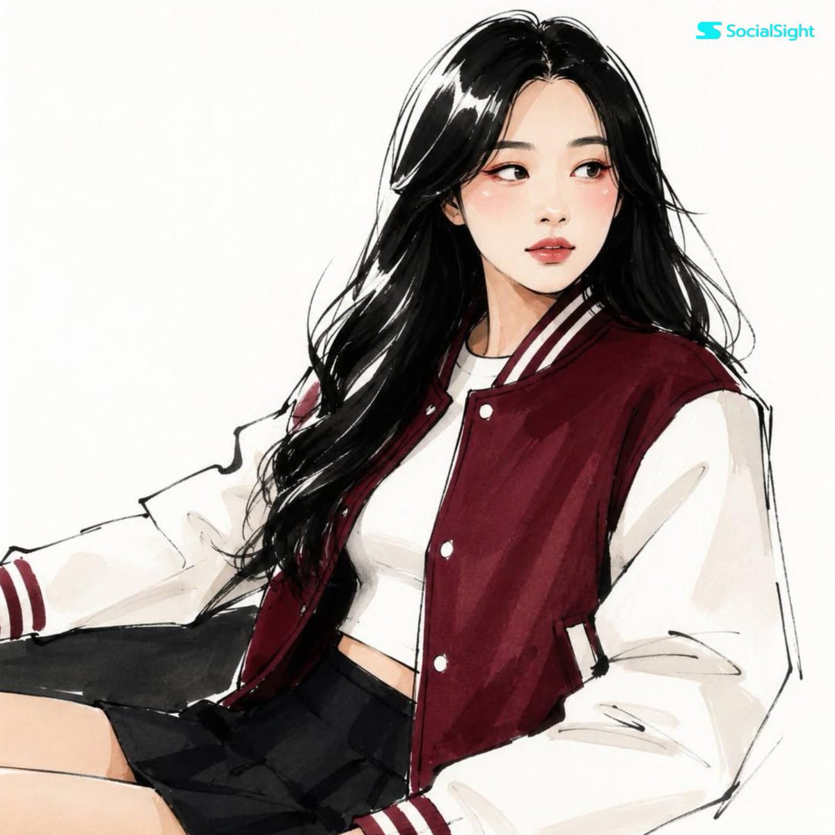 Fashion Editorial Illustration Sketch - AI image template preview