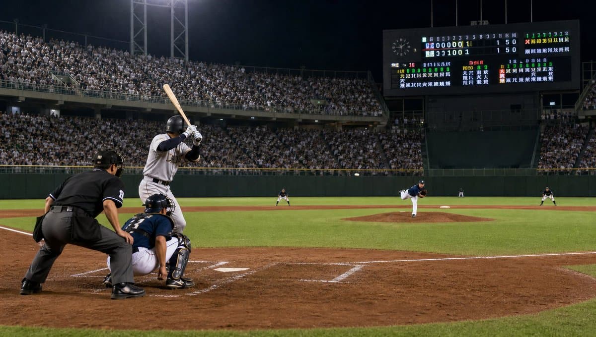Night Baseball Stadium Pitch - AI image template preview