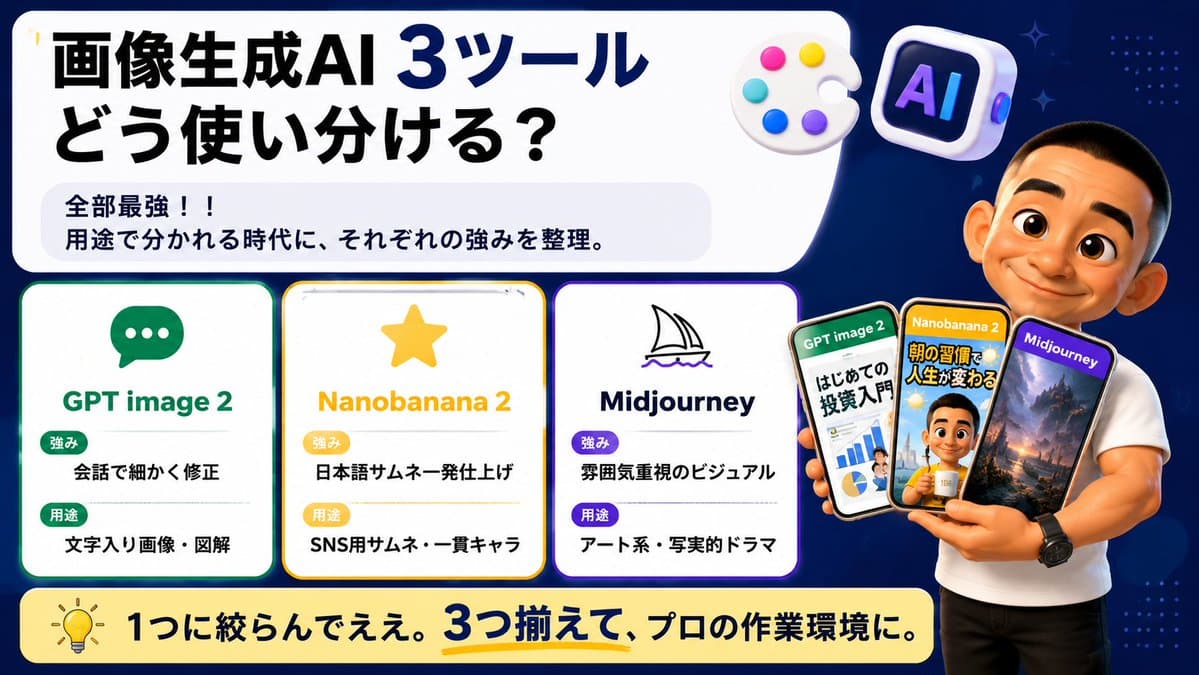 Japanese AI Tool Comparison Thumbnail - AI image template preview