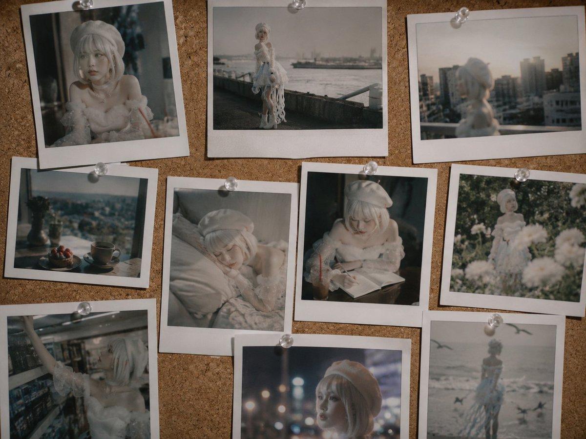 Nostalgic Polaroid Corkboard Collage - AI image template preview