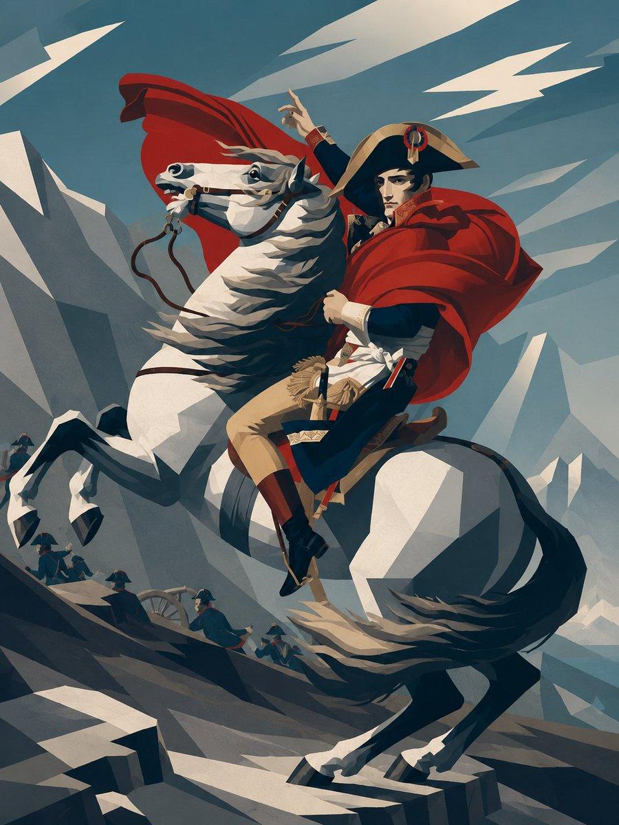 Minimalist Geometric Napoleon Portrait - AI image template preview