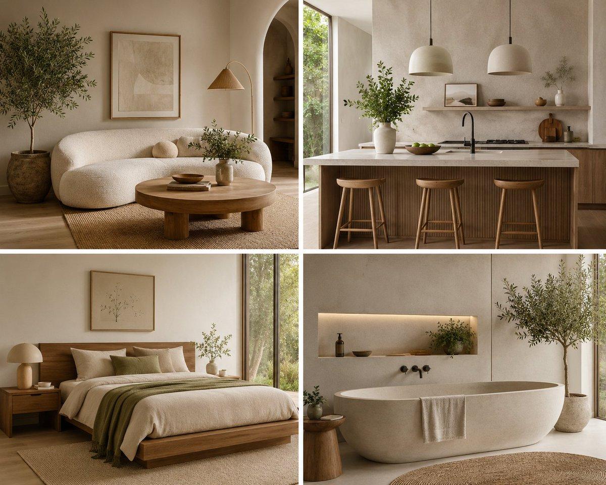 Organic Modern Interior Collage - AI image template preview
