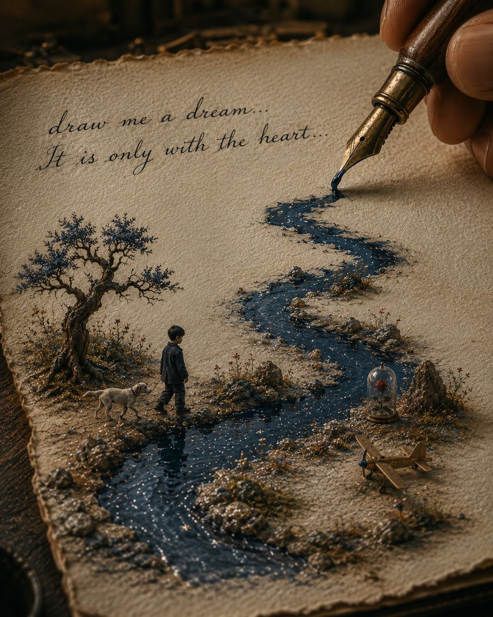 Ink River Fairy Tale Diorama - AI image template preview