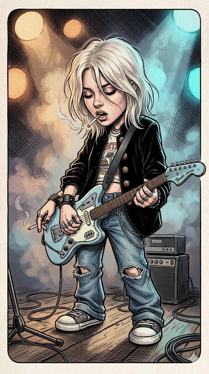 Comic Book Rockstar Portrait - AI image template preview