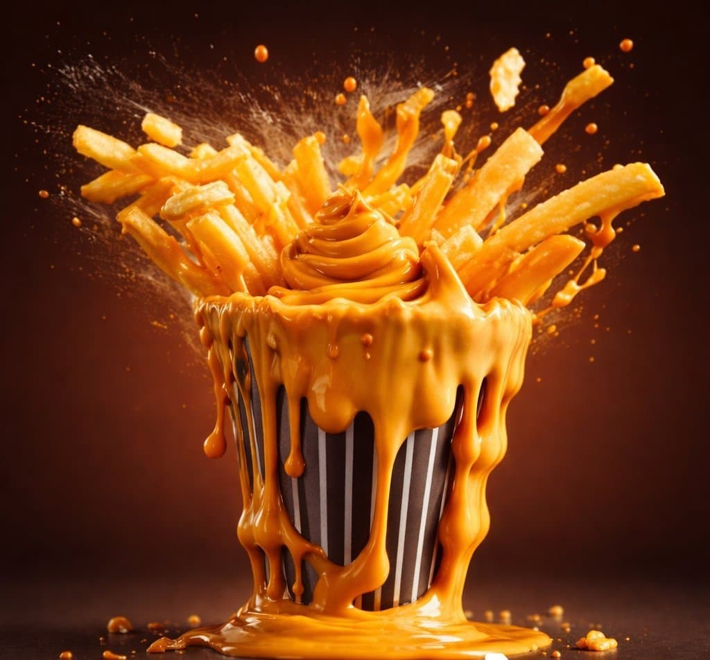 Realistic Juicy Cheeseburger Splash - AI image template preview