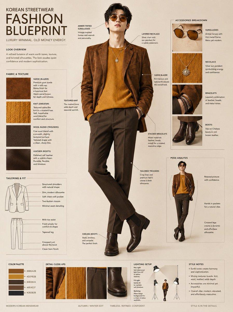 Korean Streetwear Fashion Blueprint - AI image template preview