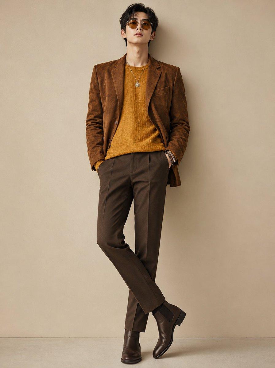 Modern Korean Men's Fashion Editorial - AI image template preview