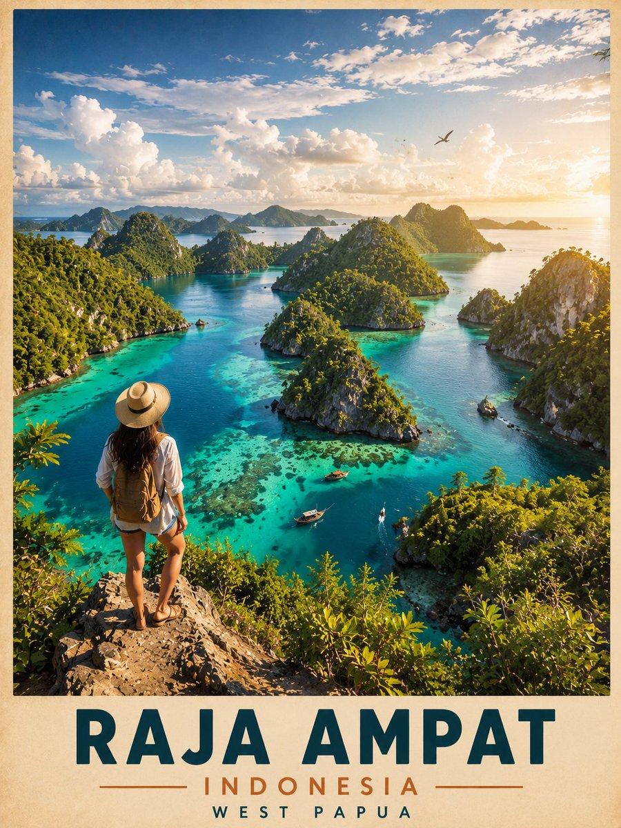 Vintage Cinematic Travel Poster - AI image template preview
