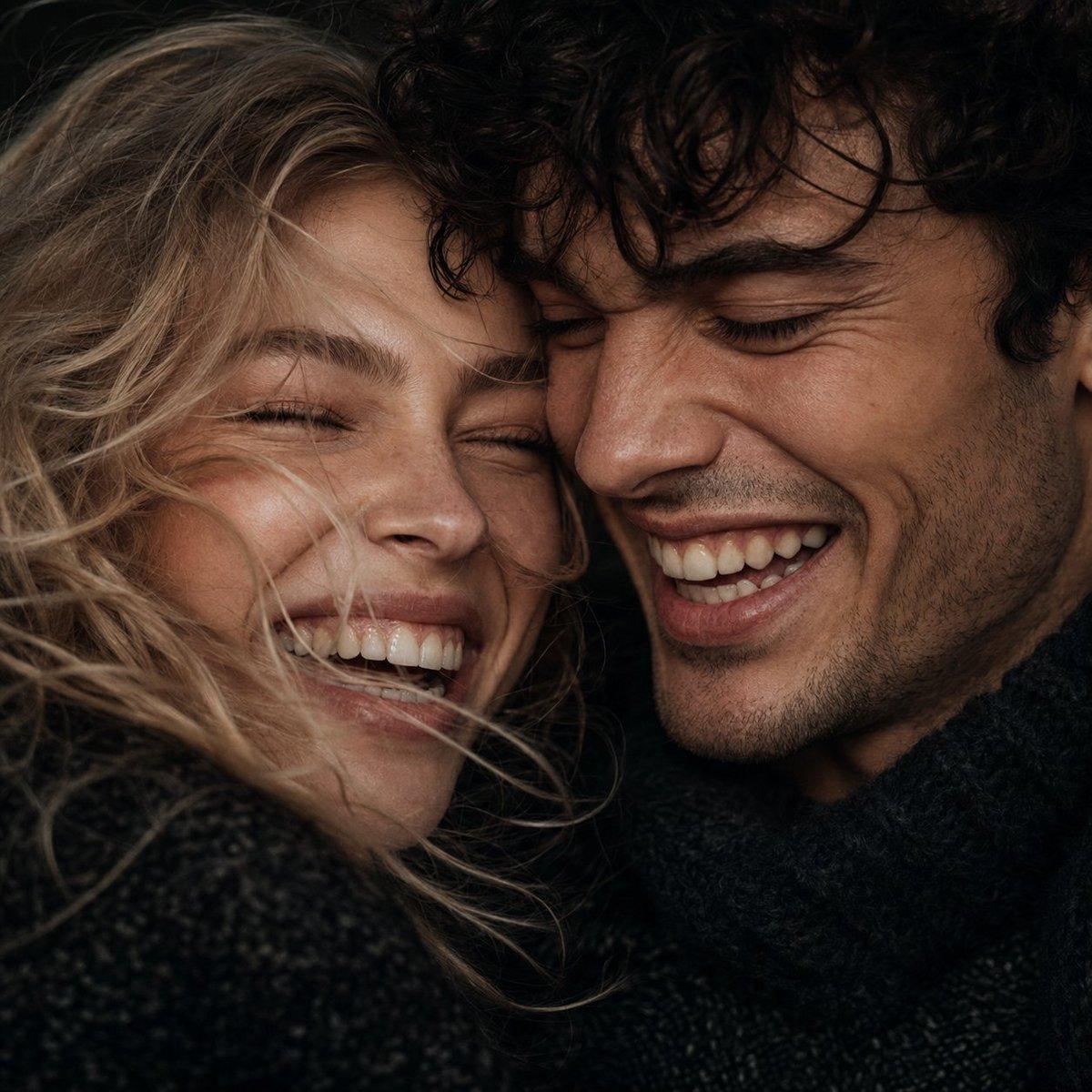 Macro Candid Couple Portrait - AI image template preview