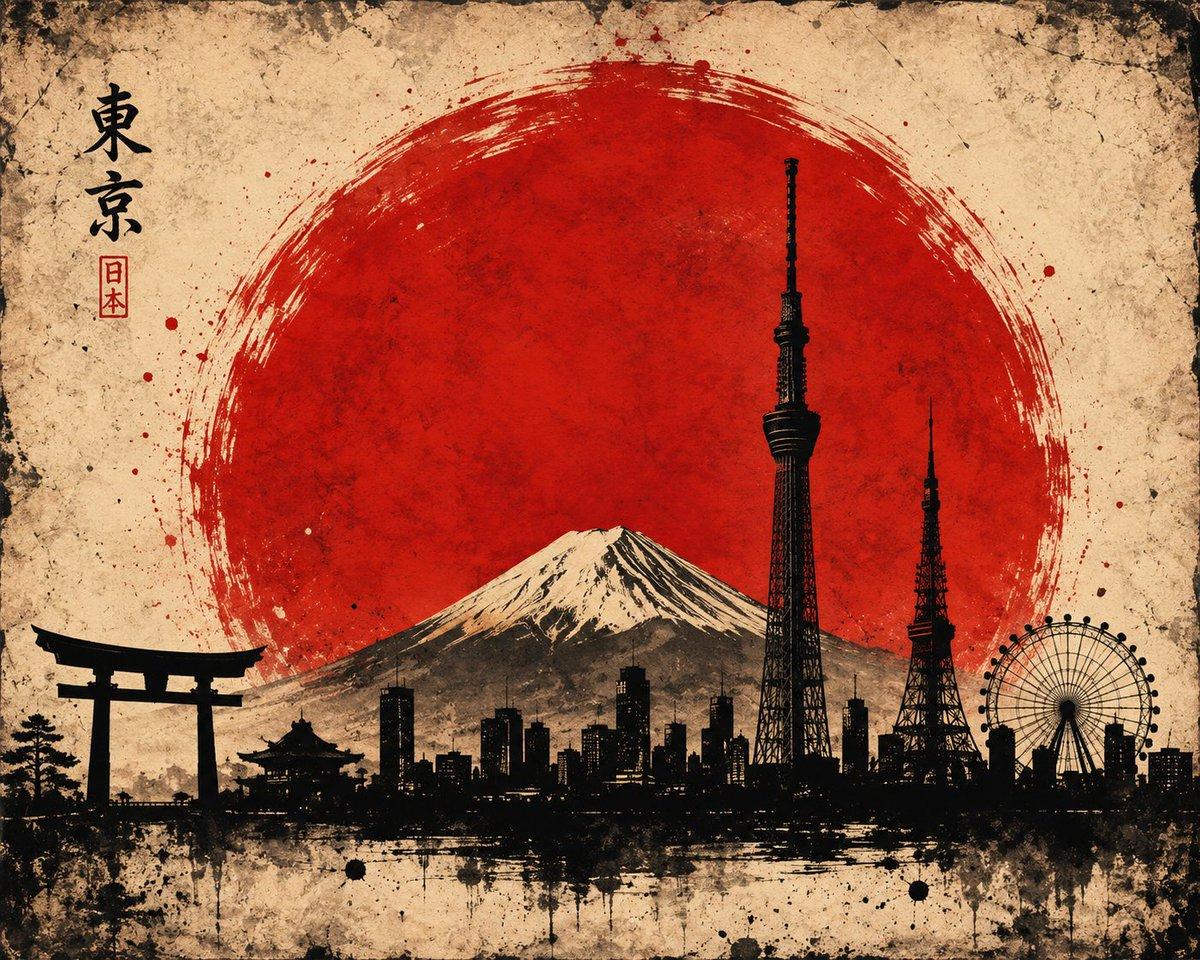 Vintage Brush Flag City Posters - AI image template preview