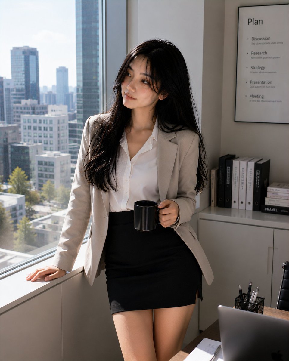 Professional Korean Office Portrait - AI image template preview