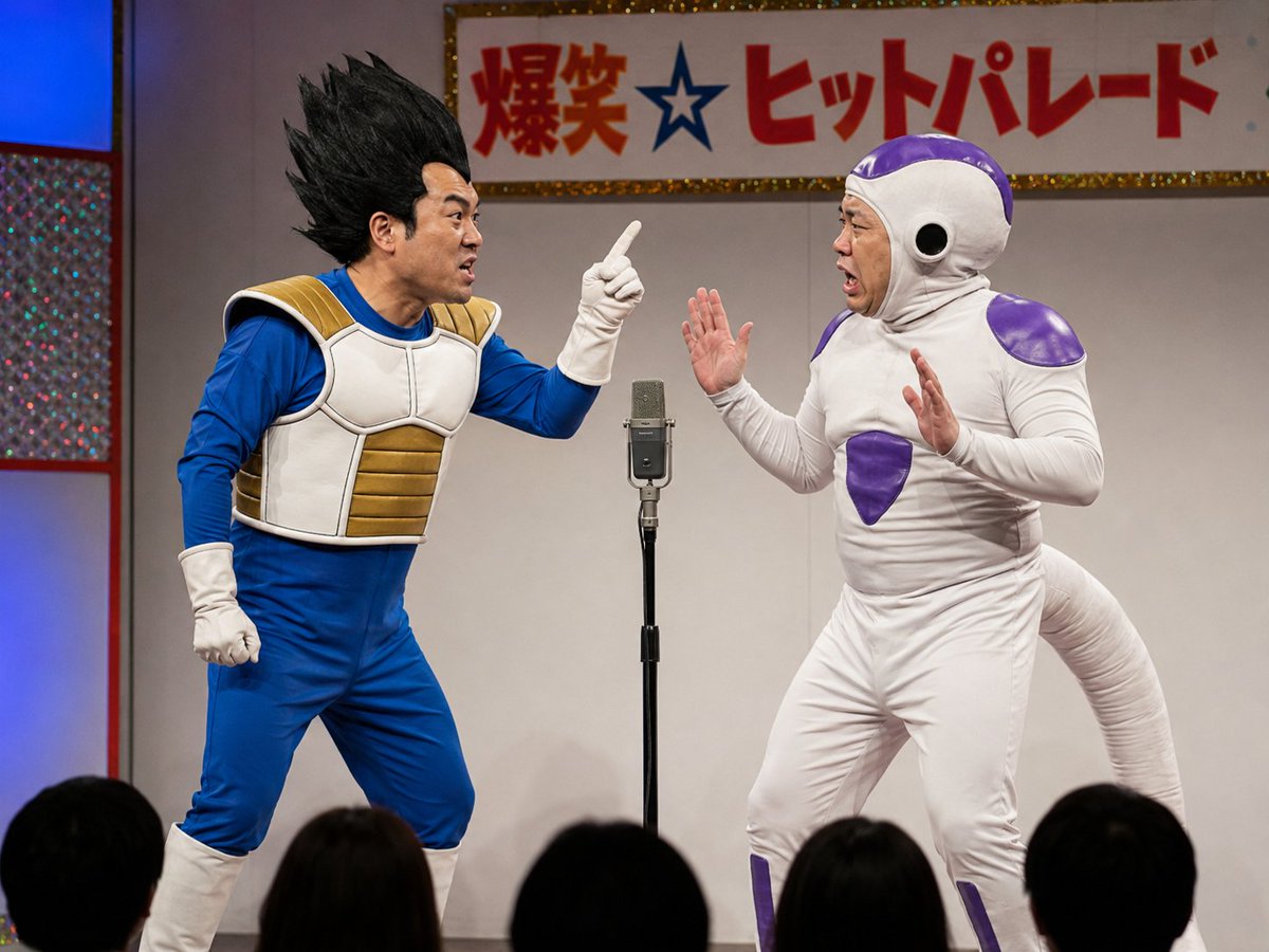 Vegeta and Frieza Cosplay Comedy - AI image template preview