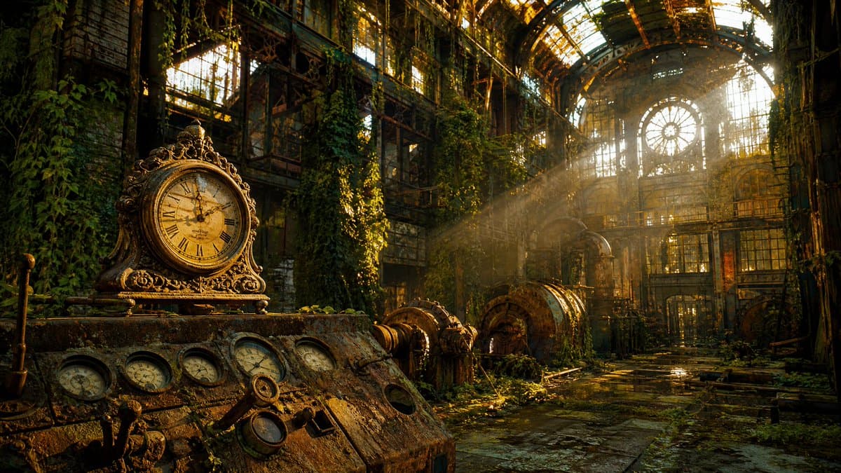 Rusted Decadent Clockwork Ruin - AI image template preview