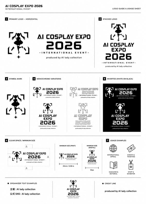 AI Cosplay Expo Logo Guide Sheet - AI image template preview