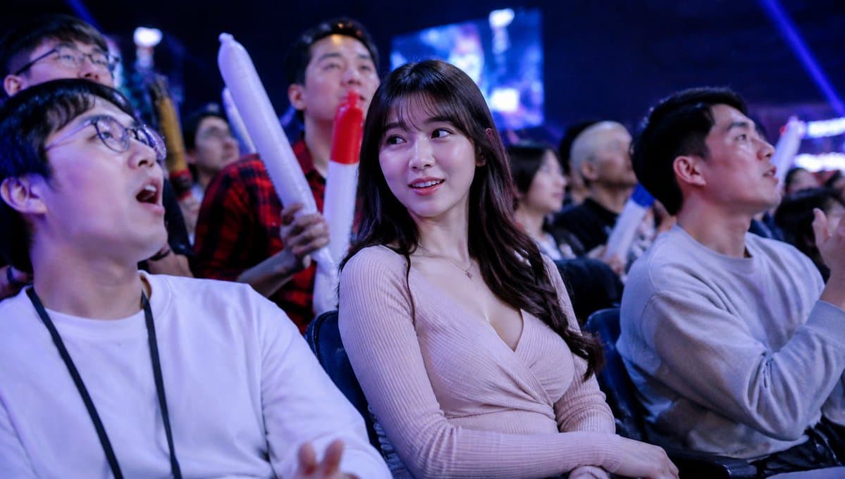 Blurred Esports Audience Crowd Shot - AI image template preview