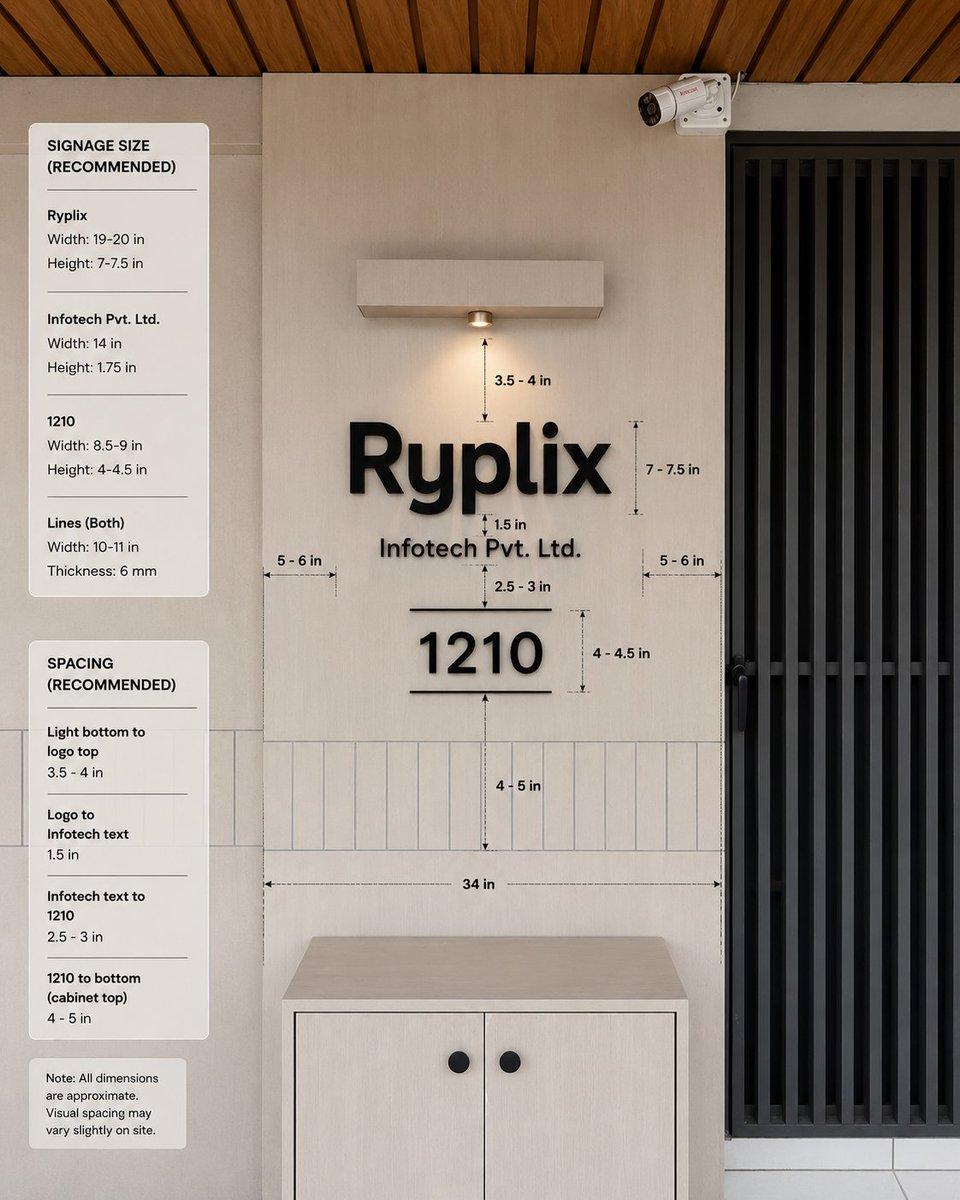 Office Signage Dimension Mockup - AI image template preview
