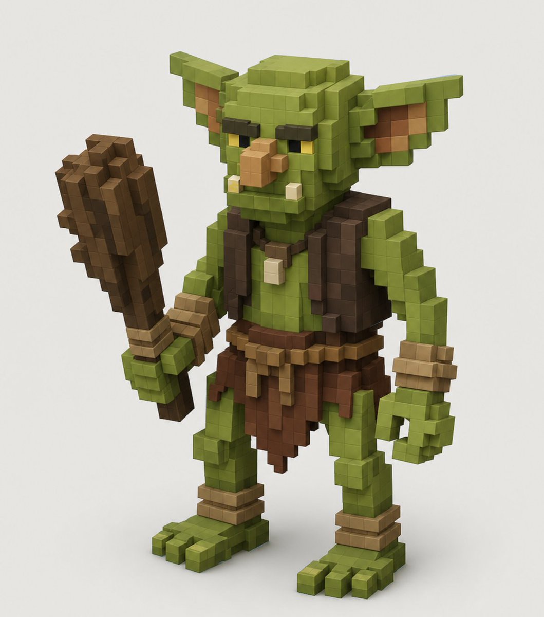 Voxel Goblin Warrior - AI image template preview